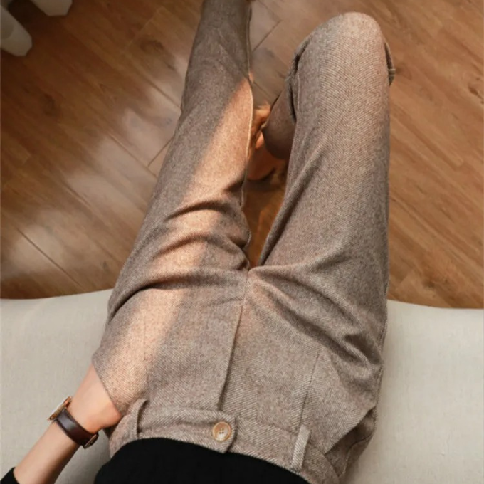 Herringbone Wool Trousers