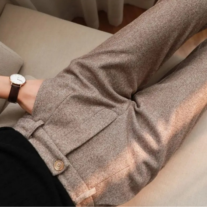 Herringbone Wool Trousers