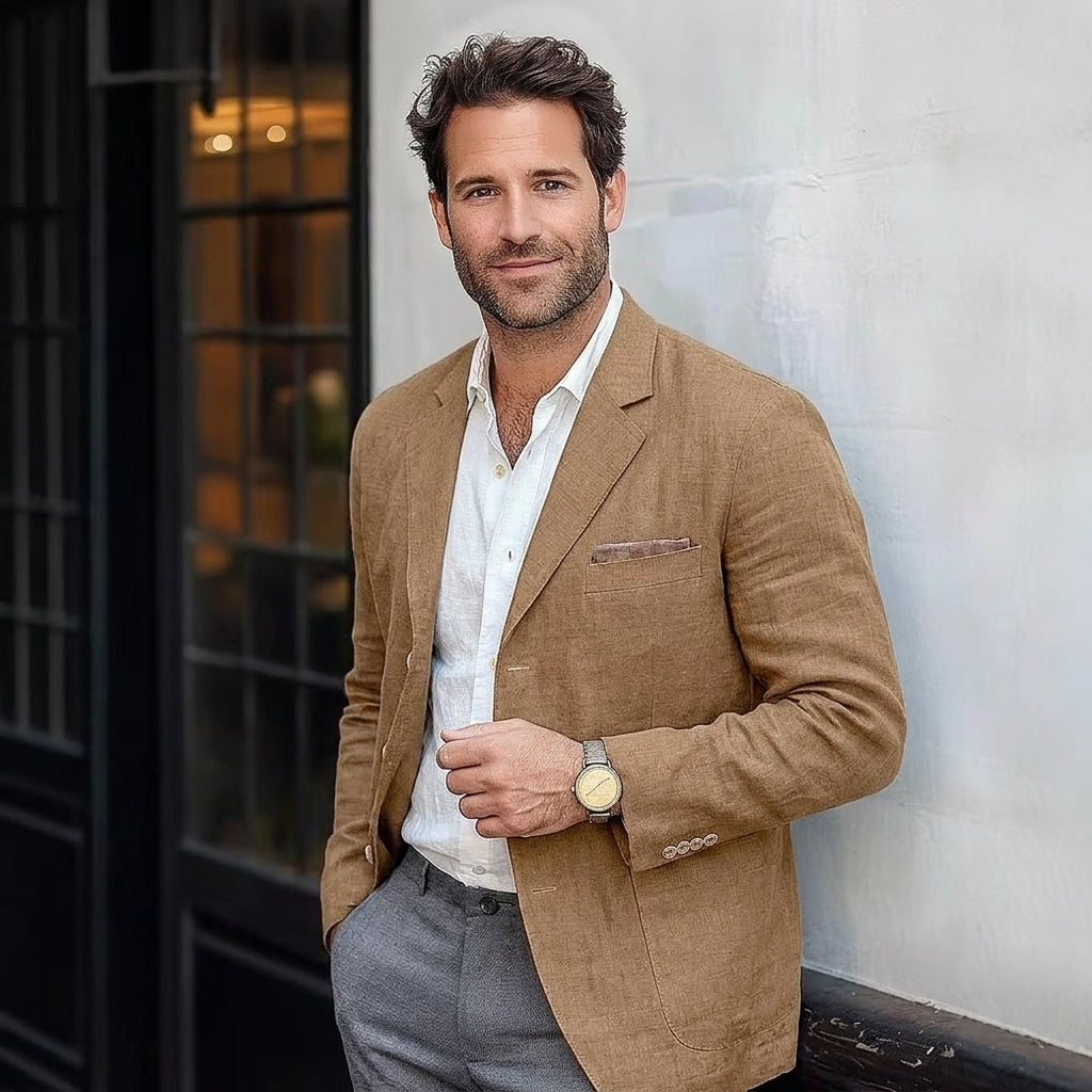 Linen-Blend Summer Blazer
