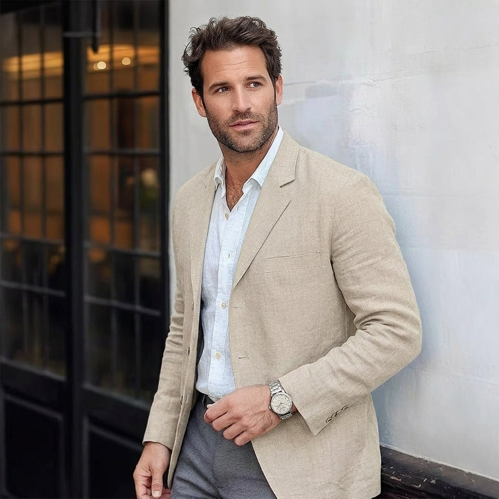 Linen-Blend Summer Blazer
