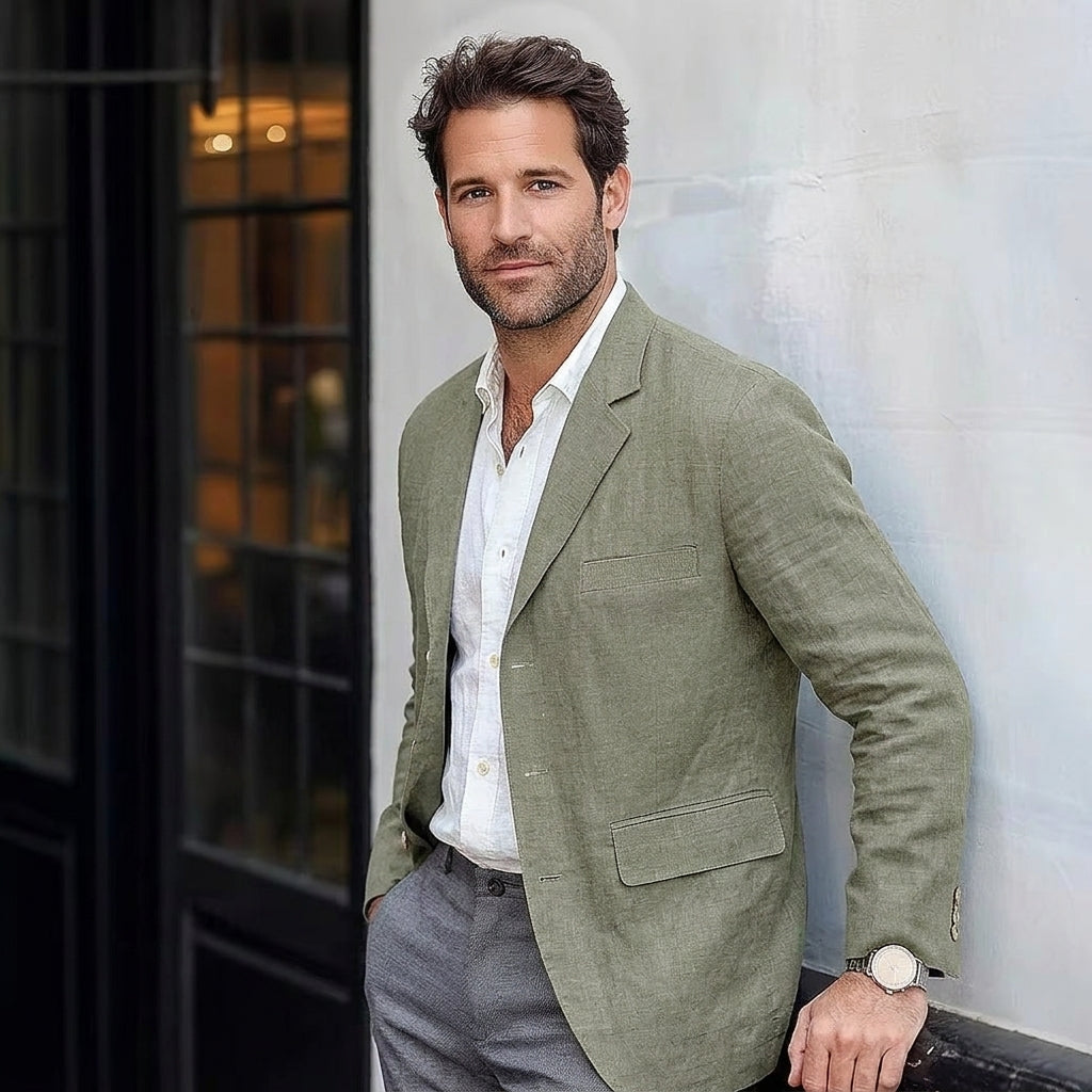 Linen-Blend Summer Blazer