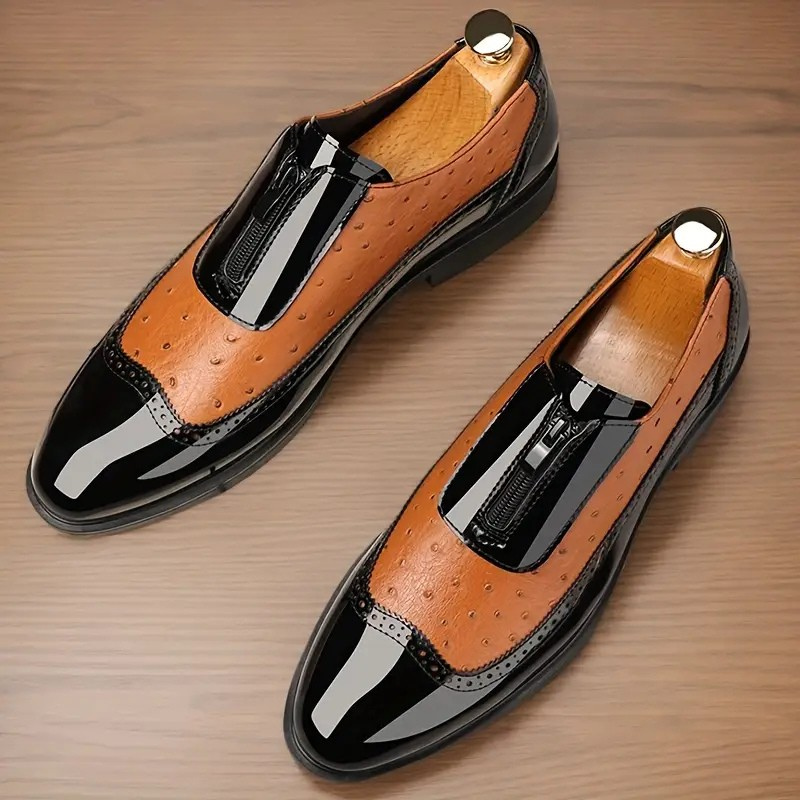 Ostrich-Texture Leather Shoes