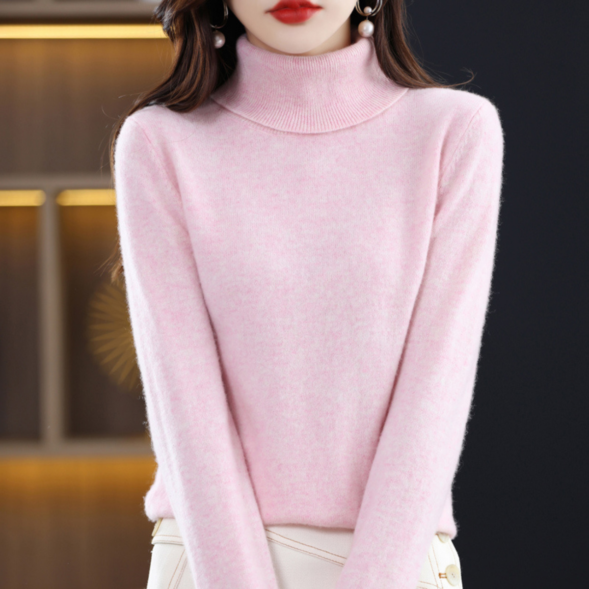 Cashmere-Blend Turtleneck