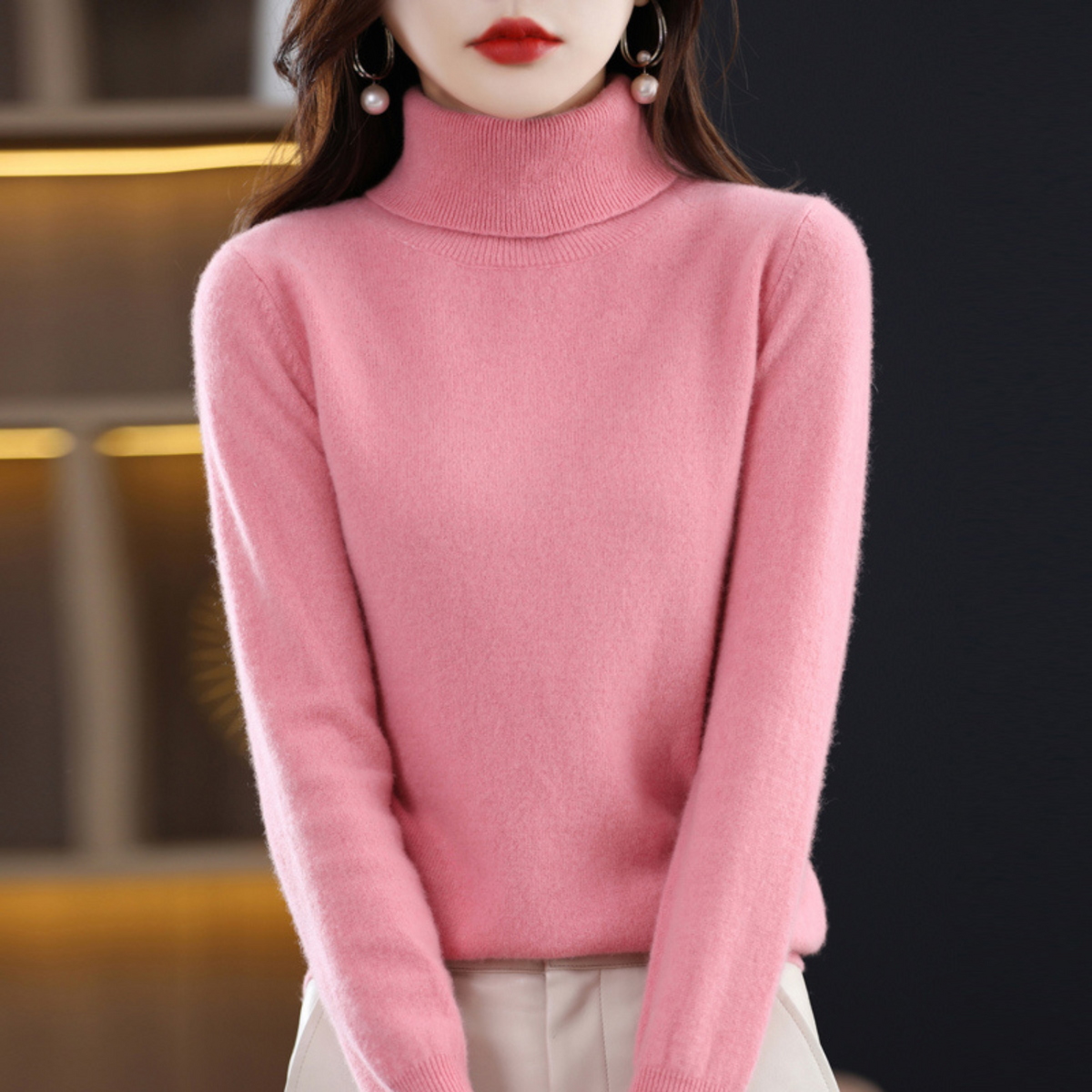 Cashmere-Blend Turtleneck
