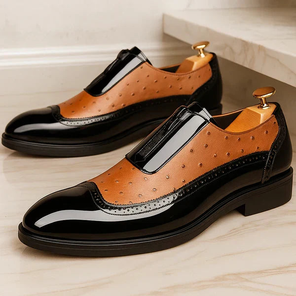 Ostrich-Texture Leather Shoes