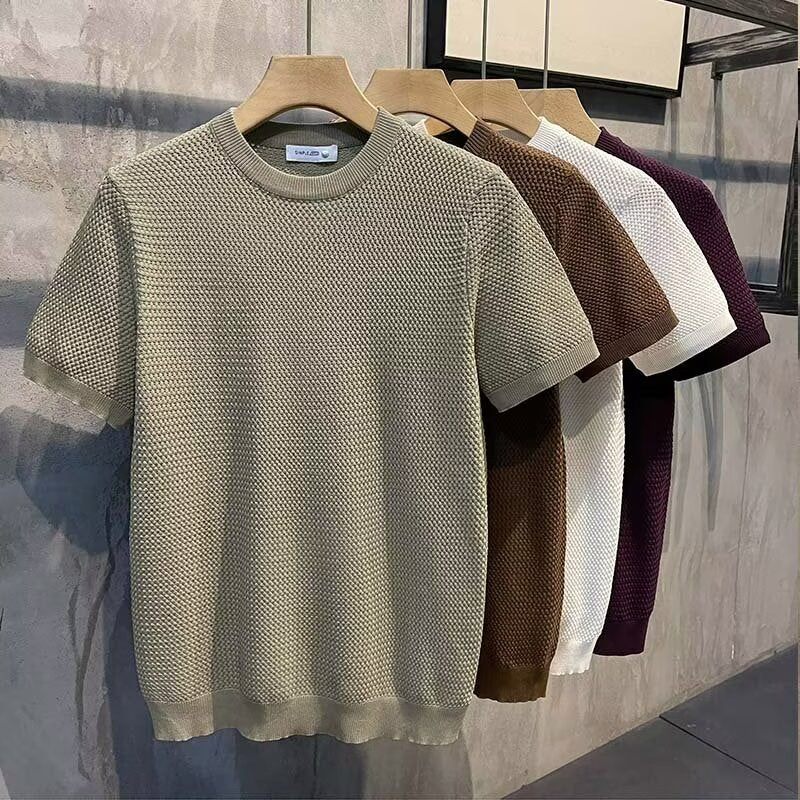 Textured Cotton Crewneck
