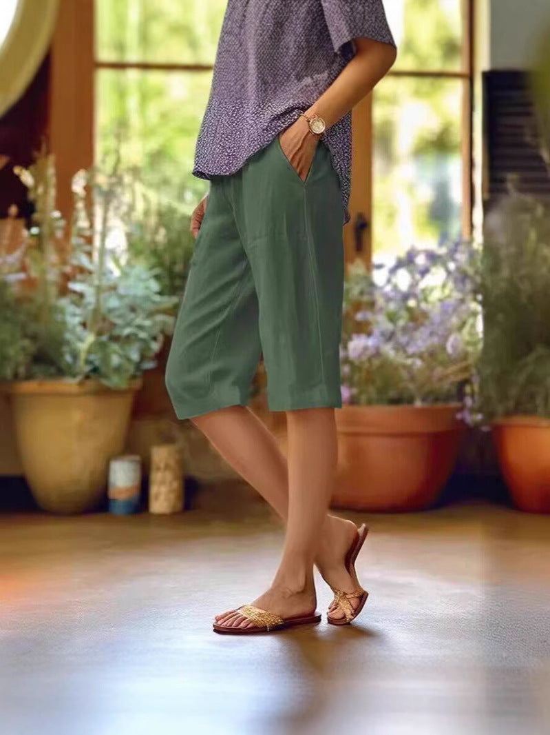 Linen Capri Trousers