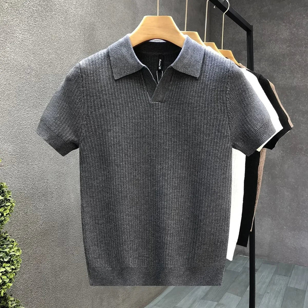 Open-Collar Knit Polo