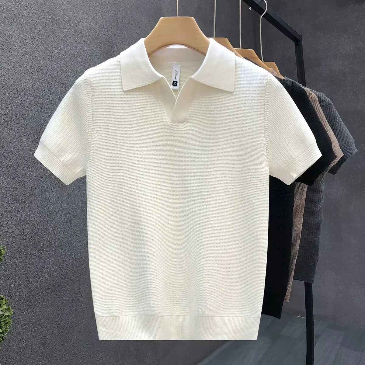 Open-Collar Knit Polo