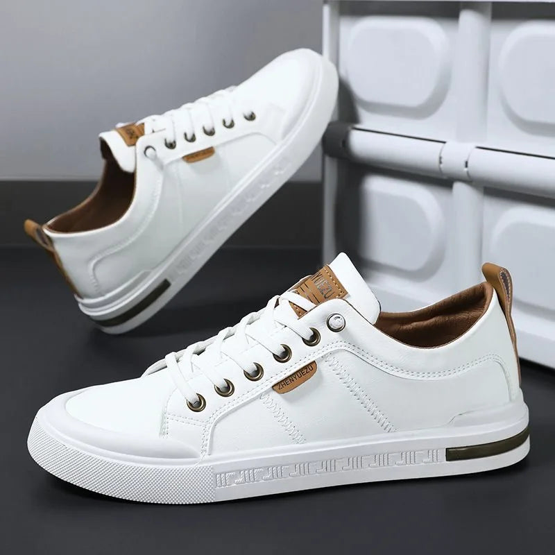 Two-Tone Leather Sneakers