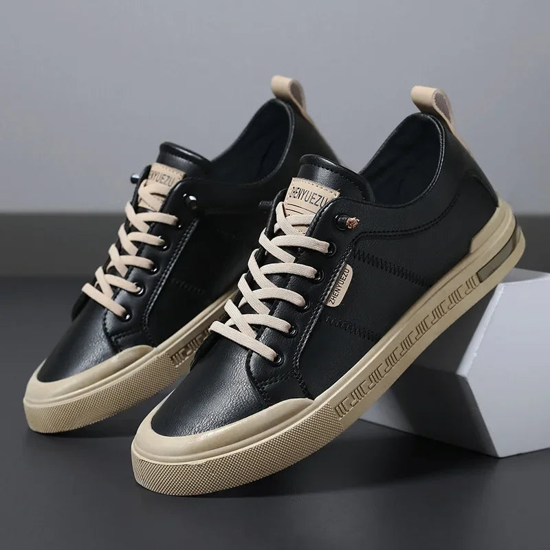 Two-Tone Leather Sneakers
