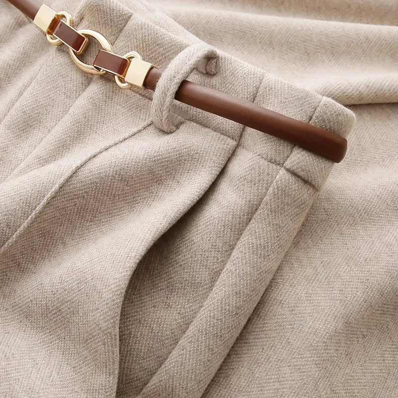 Wool Straight-Leg Trousers