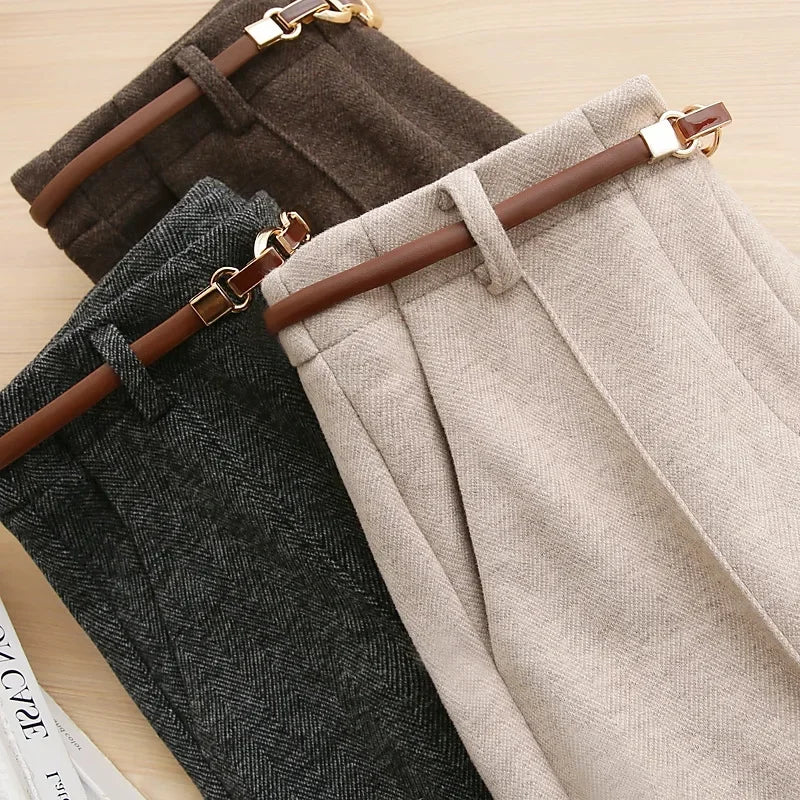 Wool Straight-Leg Trousers