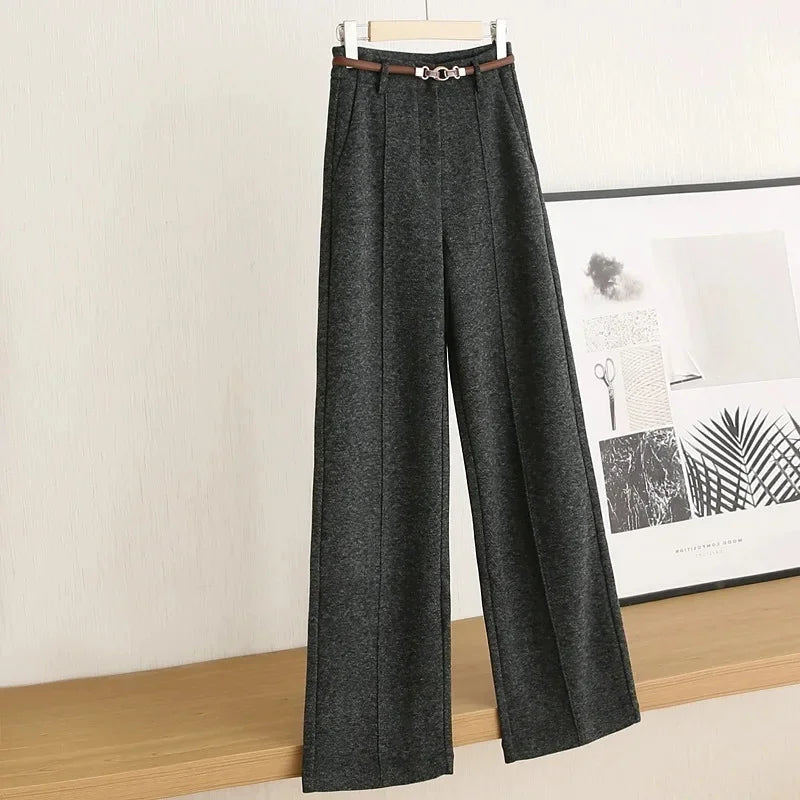 Wool Straight-Leg Trousers