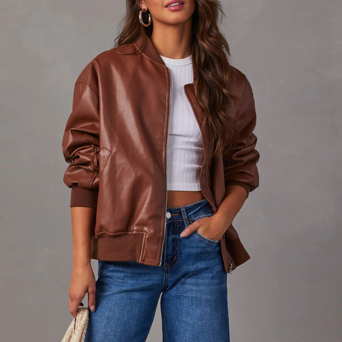 Leather Bomber Jacket