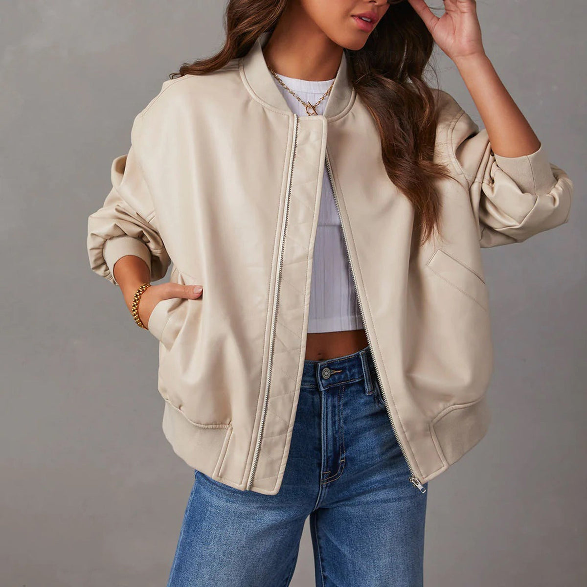 Leather Bomber Jacket