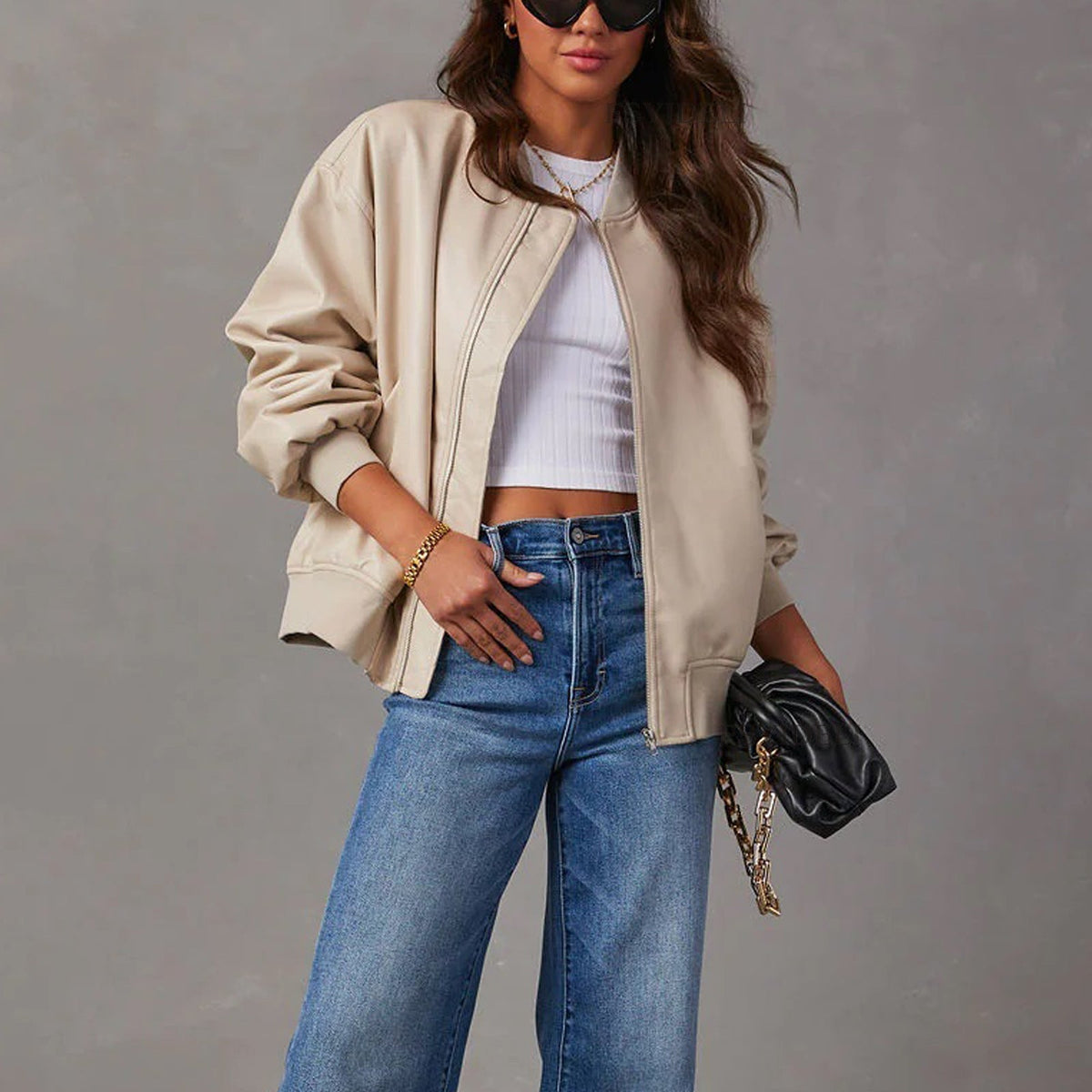 Leather Bomber Jacket
