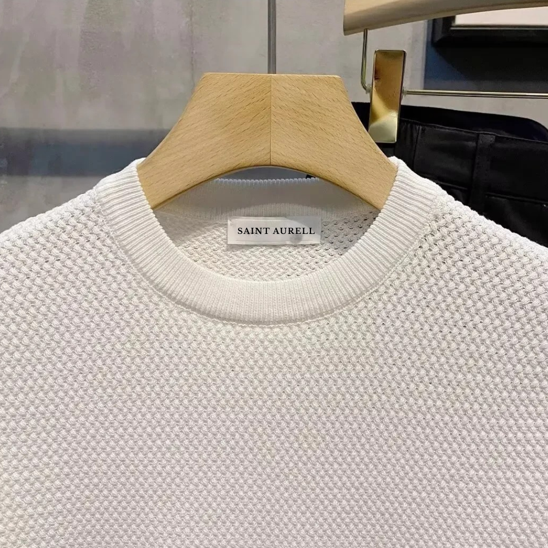 Textured Cotton Crewneck