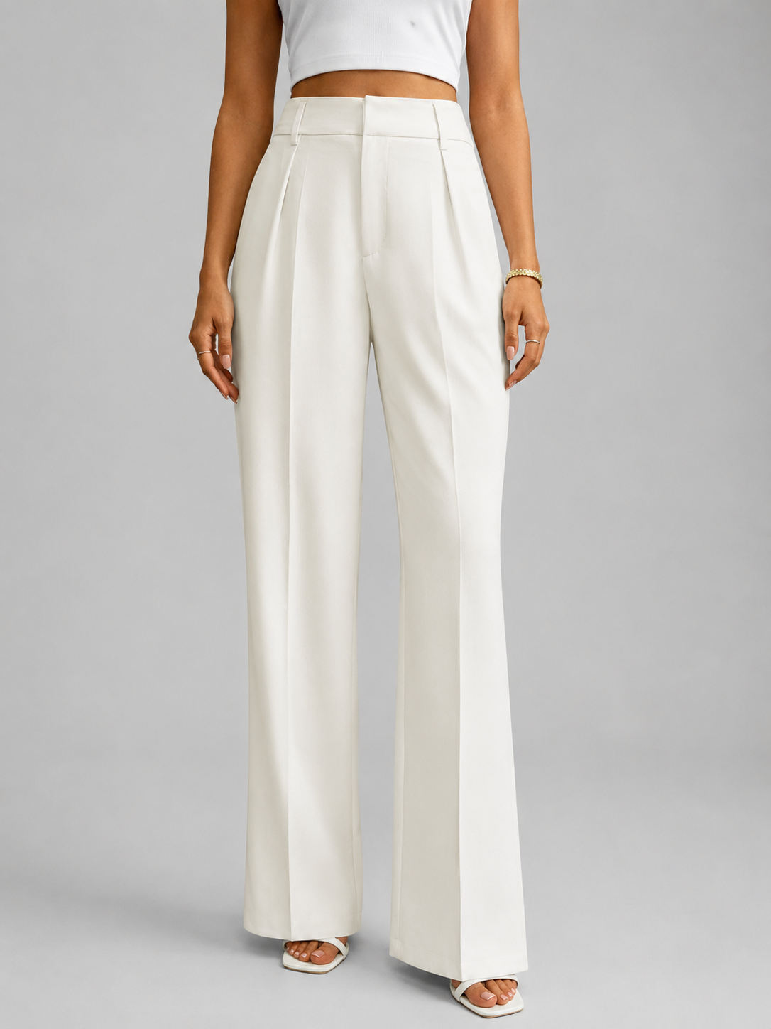 High-Waisted Wide-Leg Trousers