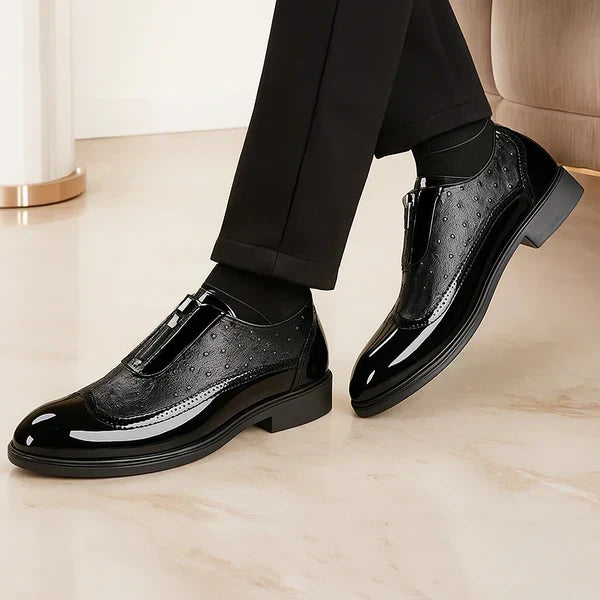 Ostrich-Texture Leather Shoes
