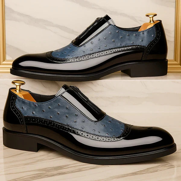 Ostrich-Texture Leather Shoes