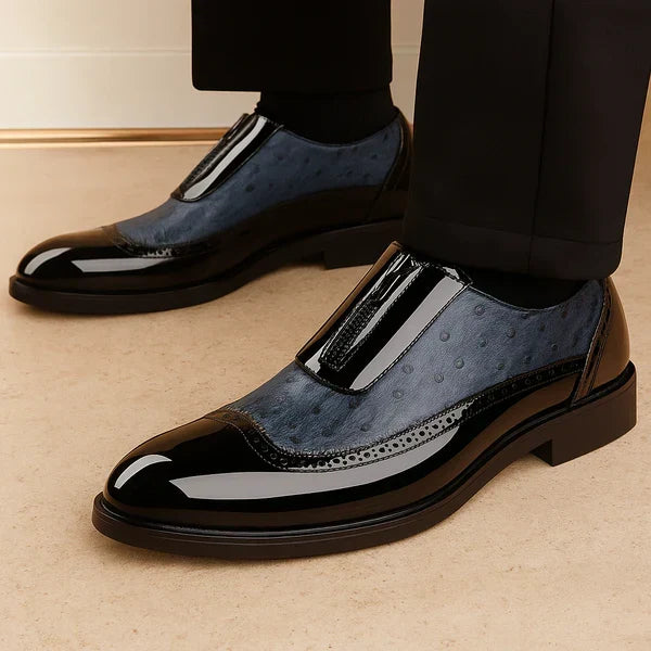 Ostrich-Texture Leather Shoes