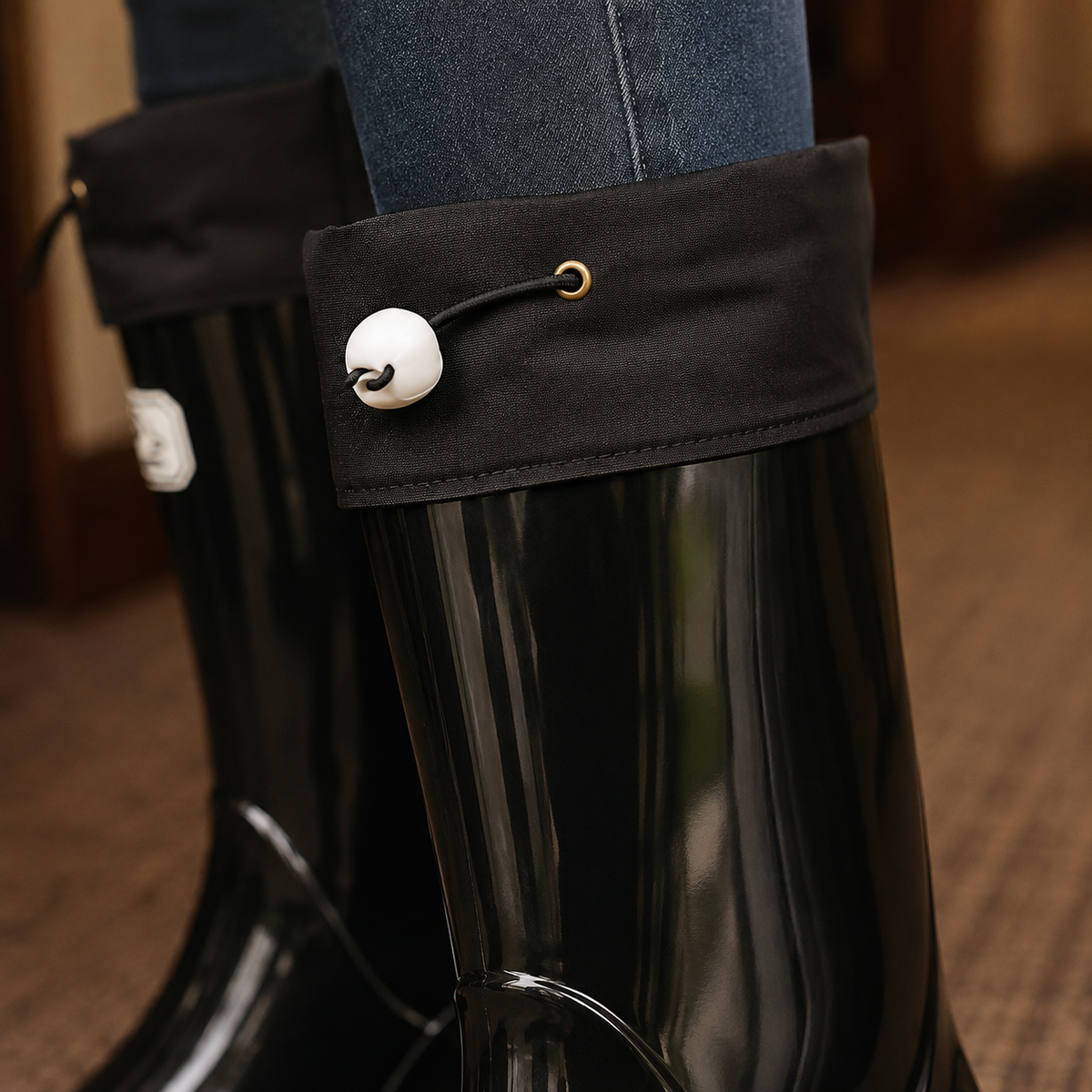 Drawstring Rain Boots