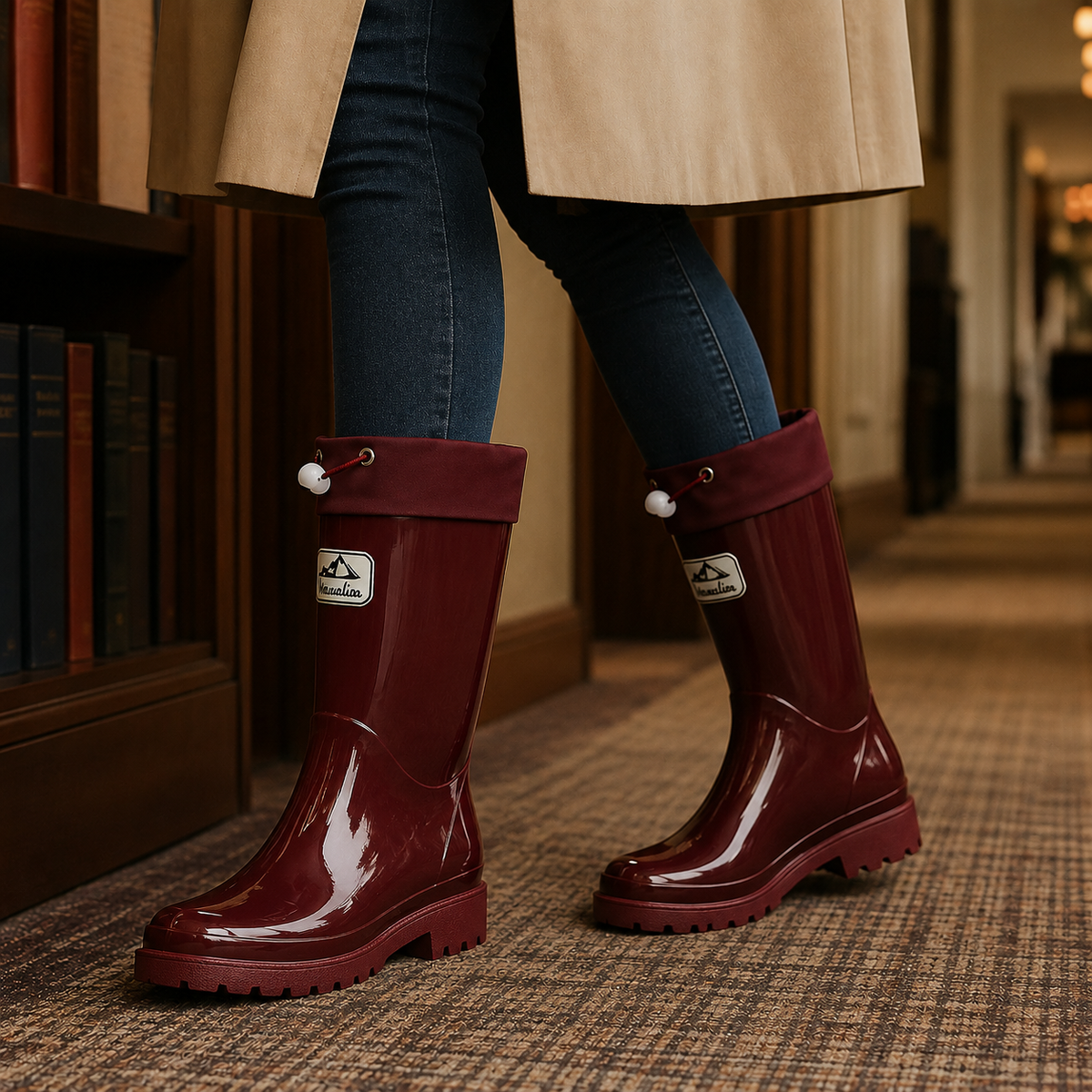 Drawstring Rain Boots