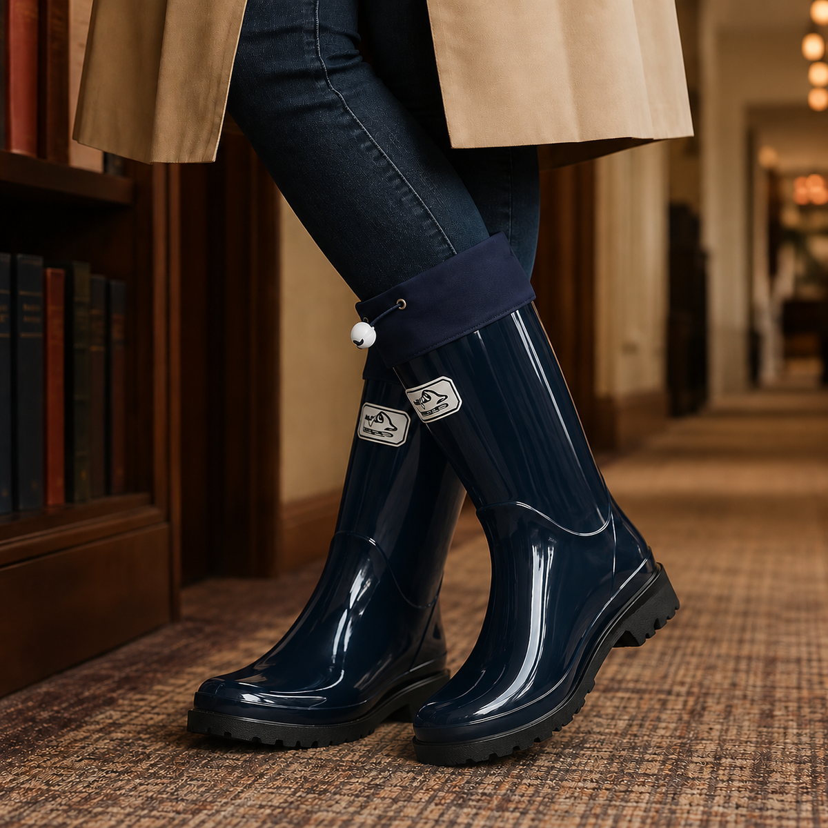 Drawstring Rain Boots