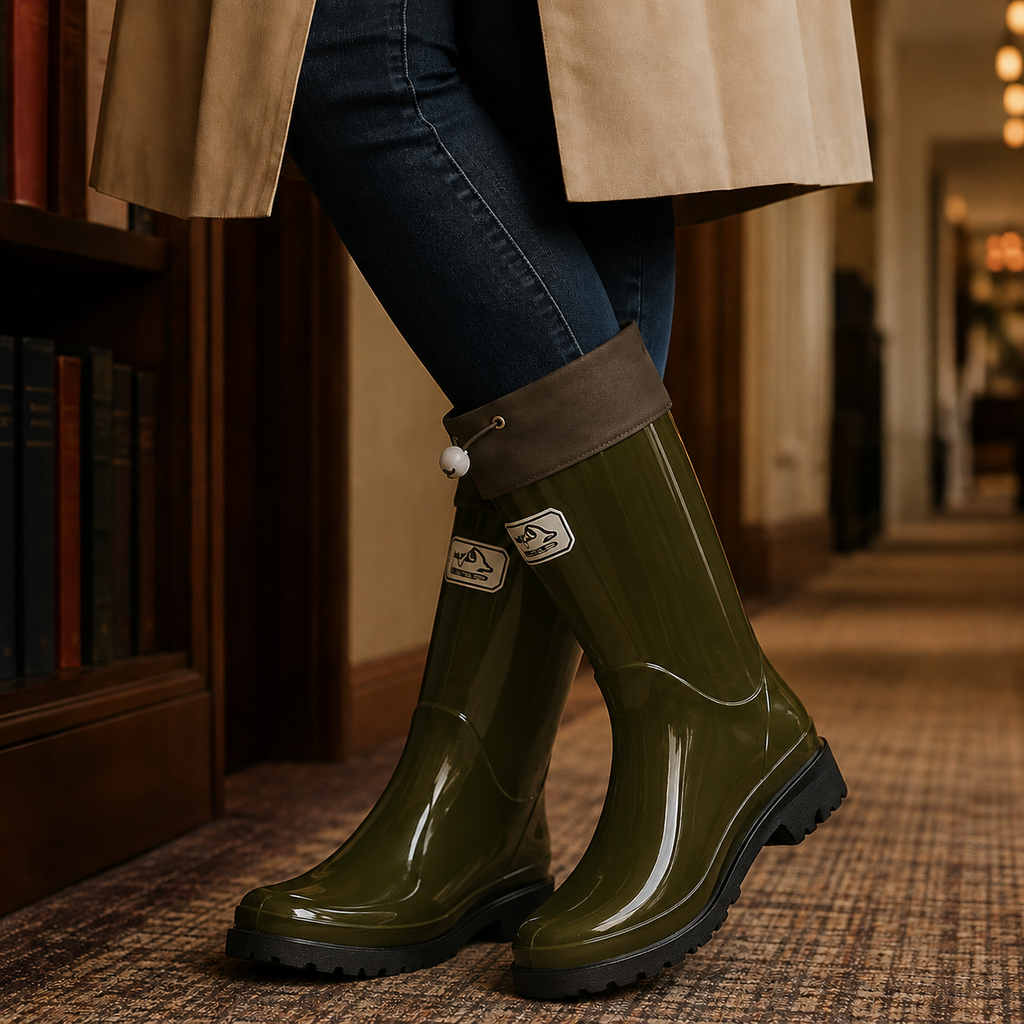 Drawstring Rain Boots