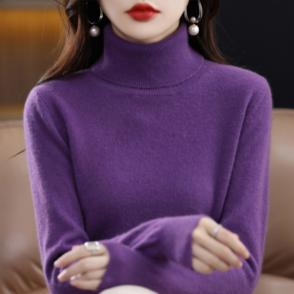 Cashmere-Blend Turtleneck
