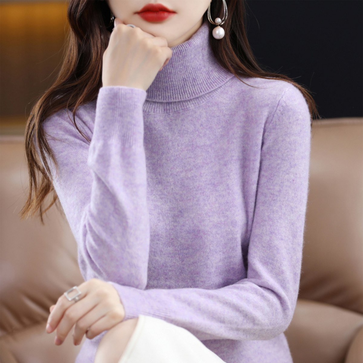 Cashmere-Blend Turtleneck