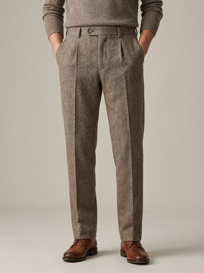 Herringbone Wool Trousers
