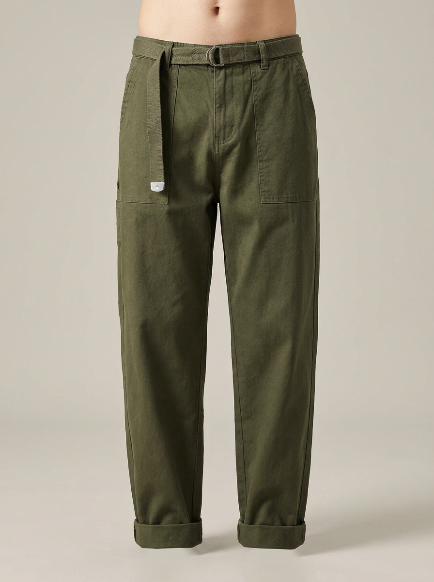 Men's Stretch Utility Trousers in Army Green