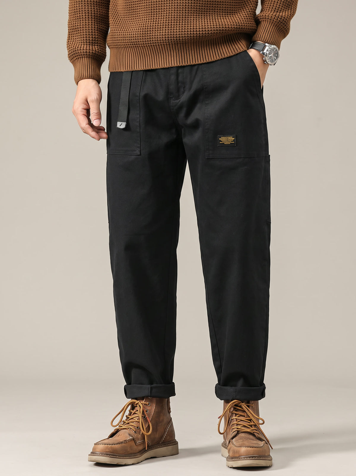 Men's Stretch Utility Trousers in Black