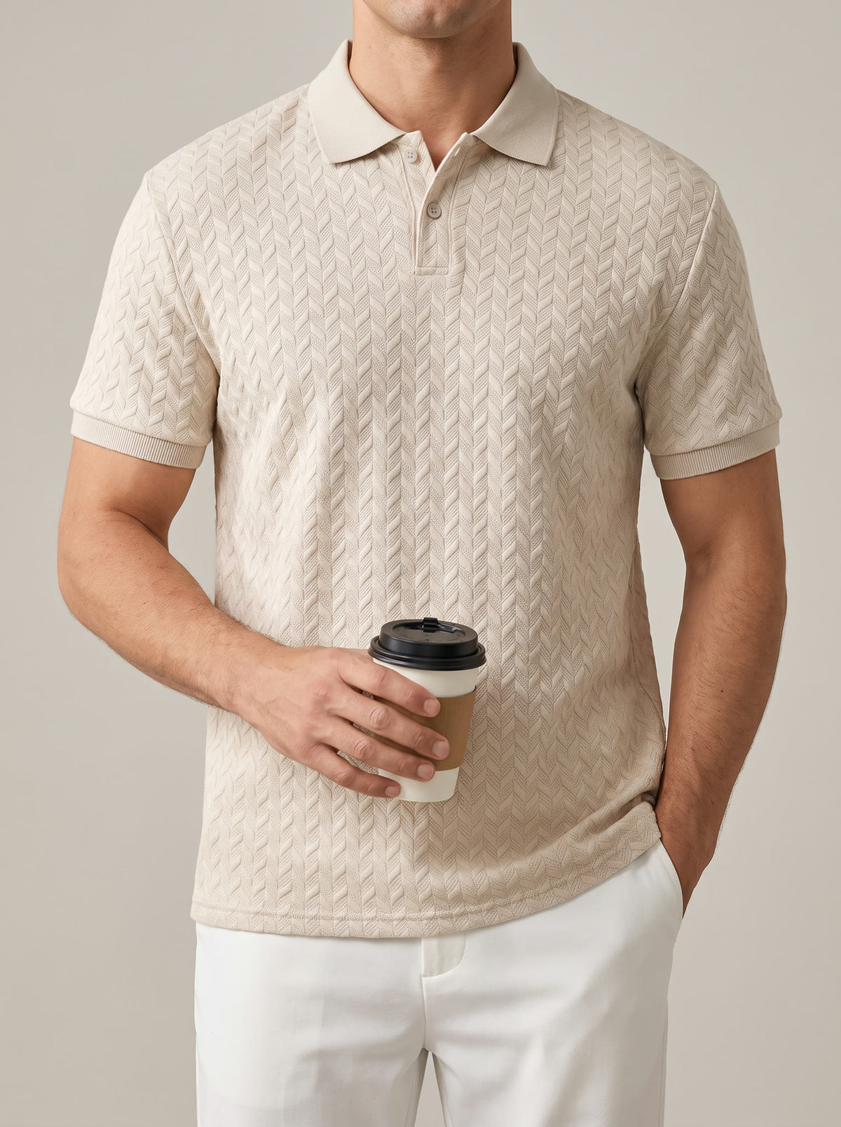 Men's Textured Knit Polo - view 8