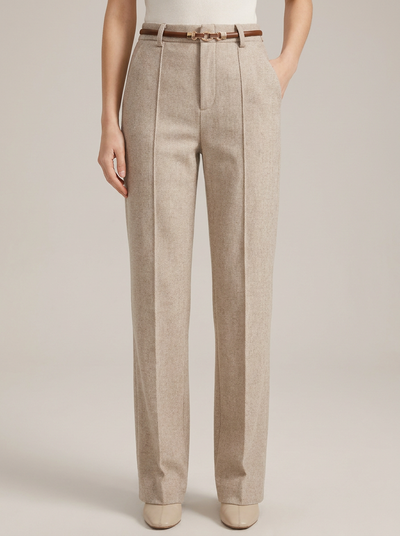 Wool Straight-Leg Trousers